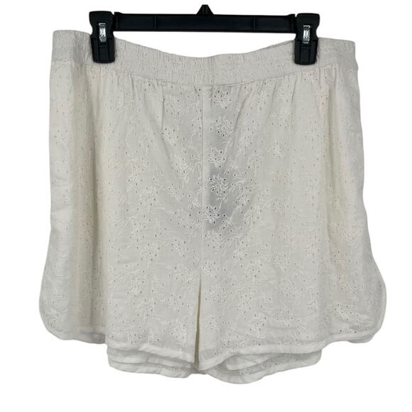 Rag & Bone shorts April embroidered cotton eyelet pull on size Large L - Picture 2 of 6